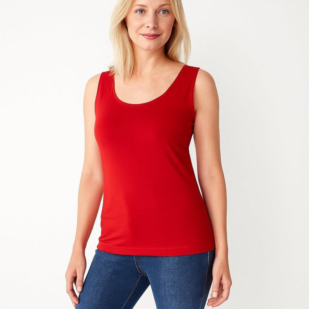 2/$30 Chico's Timeless Tank Top Red 8 #A1417